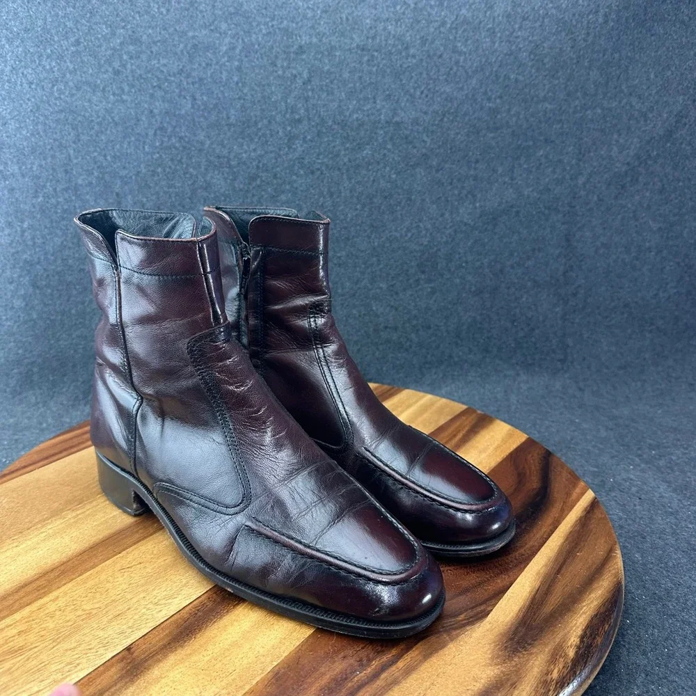 Florsheim Essex Ox Blood Leather Ankle Boot Men's Size 8.5D Side Zip 17074-18